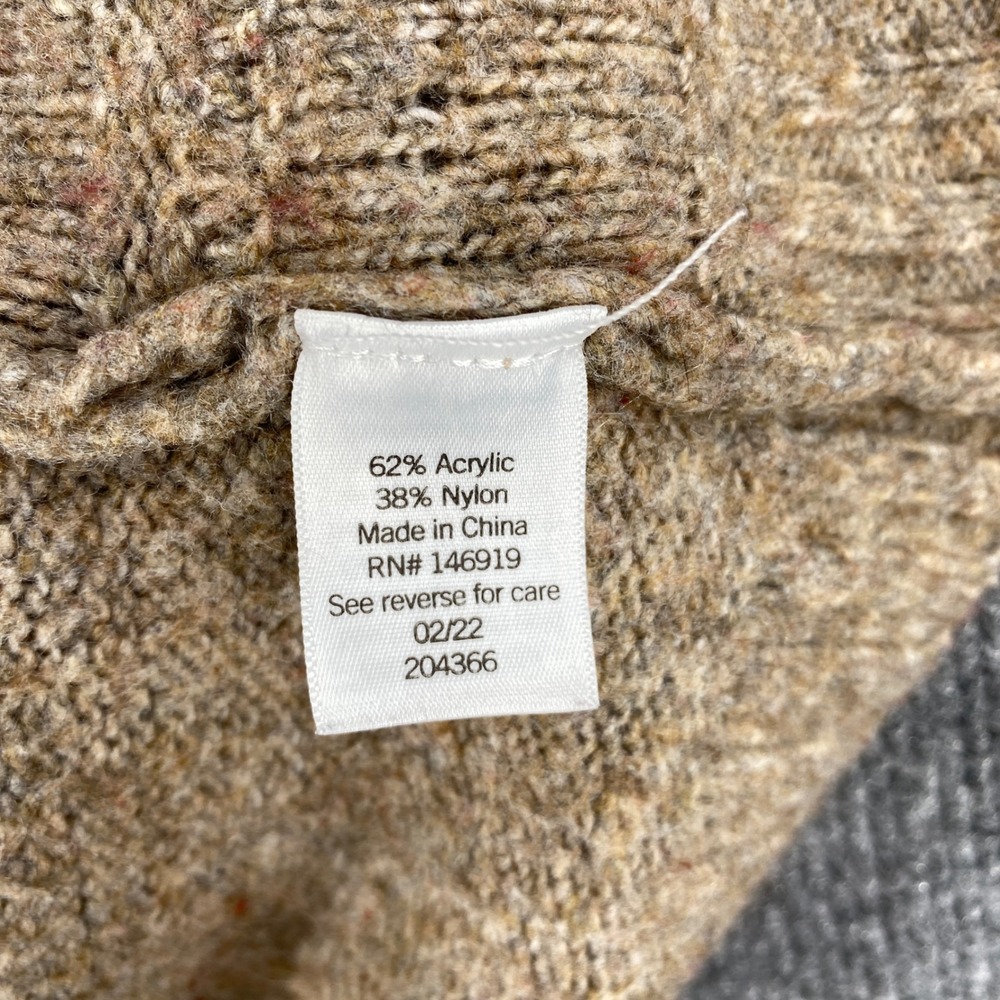 Croft & Barrow Sweater Womens XL Tan Marled Knit Raglan Sleeve Cottage Boho - Picture 3 of 8